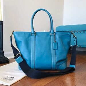 Coach Bleecker Legacy XL Leather Travel Tote Crossbody Bag, 70600, Unisex, 2012